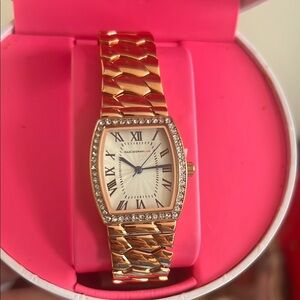 Isaac Mizrahi Gold Women's Watch with Crystal Accents